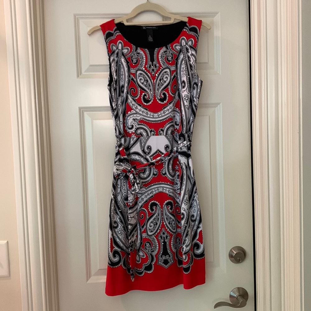 INC International Concepts red, black and white dress.